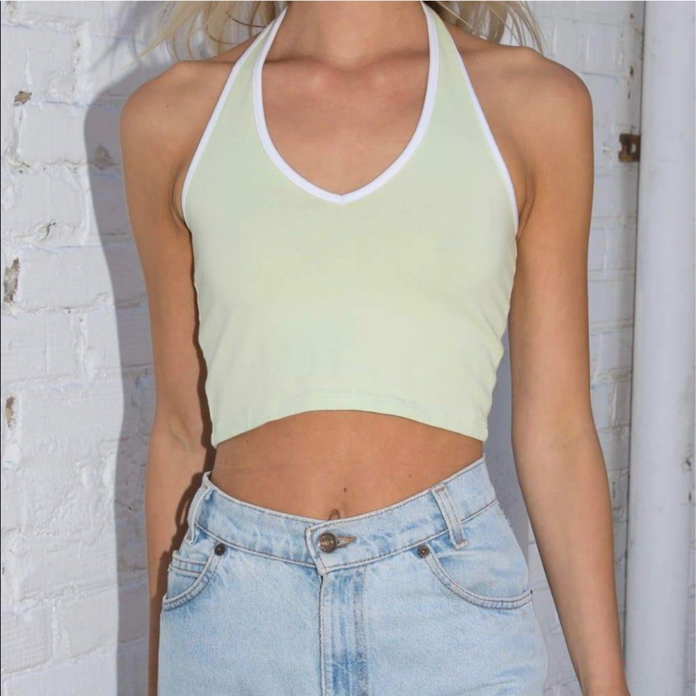 brandy melville green halter top
